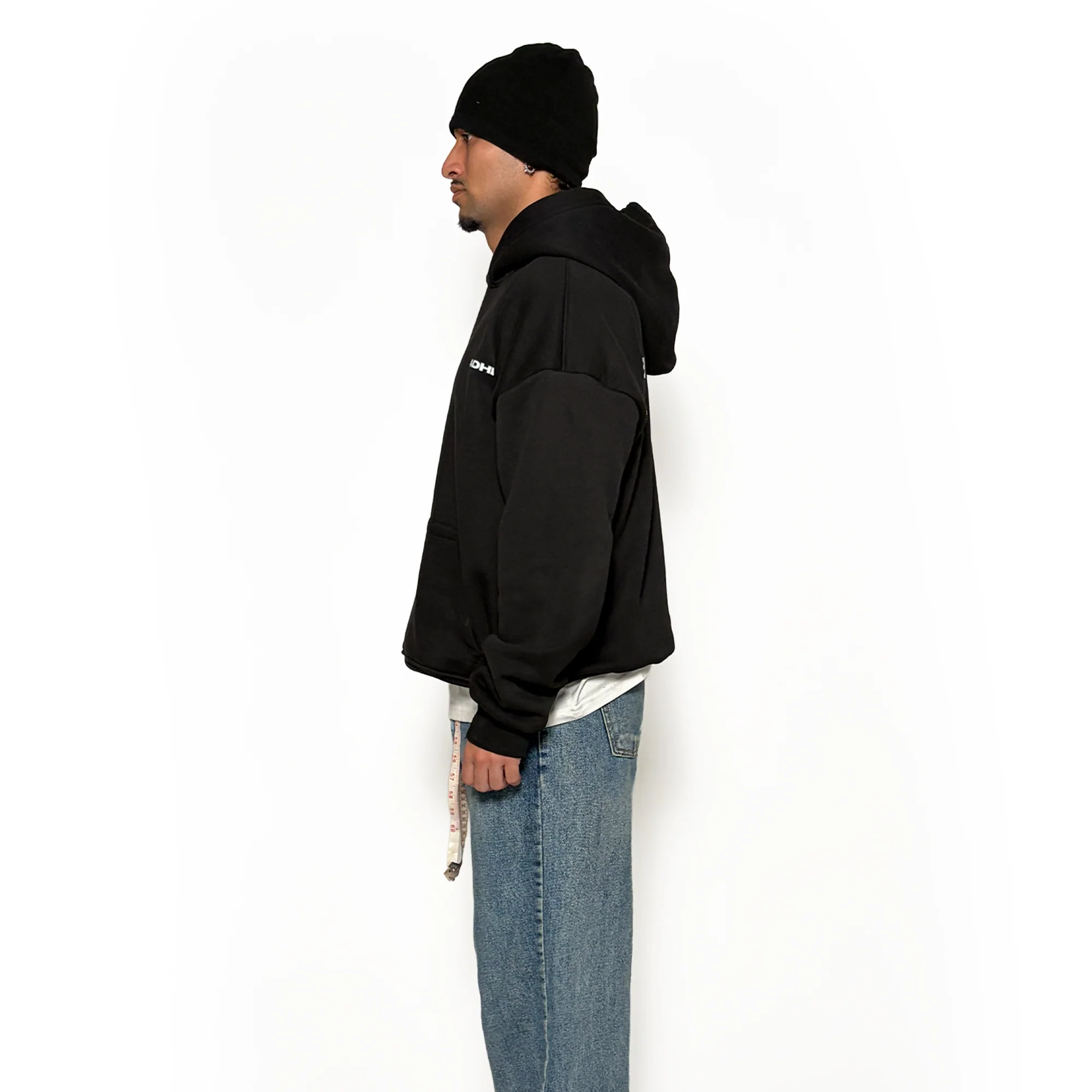 essential oversized hoodie - black - Image 4