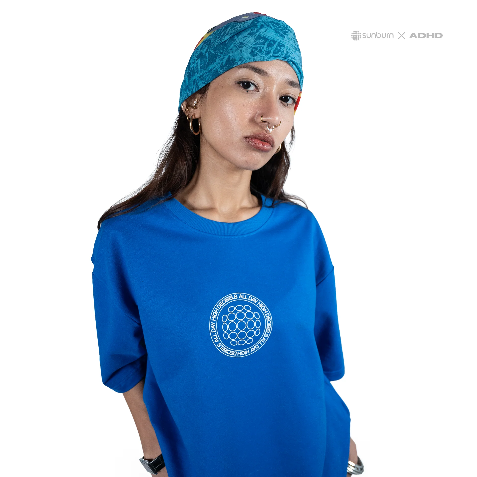 sunburn core logo oversized tee (royal blue) - Image 3